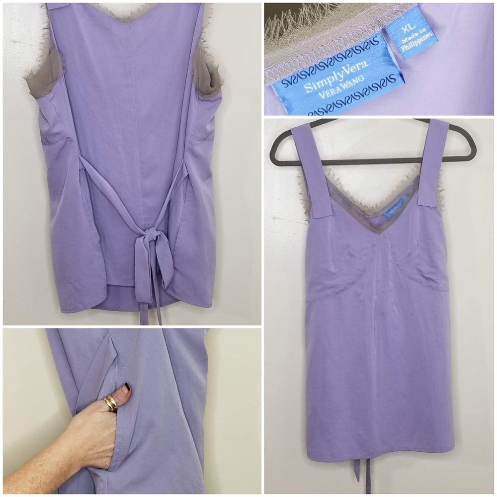 Simply Vera XL Lavender w/Taupe Trim Tank